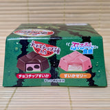 A green and black striped novelty box shaped like a watermelon featuring a Hakata no Shio salt packet graphic, on a tatami background.